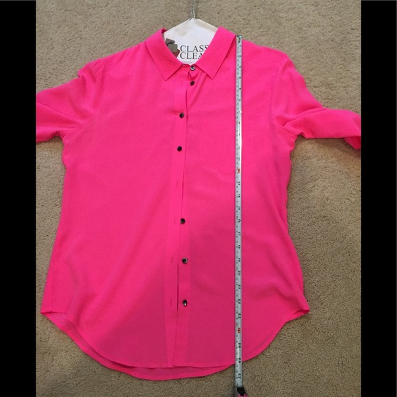 Madewell Silk Hot Pink Blouse - Picture 6 of 8